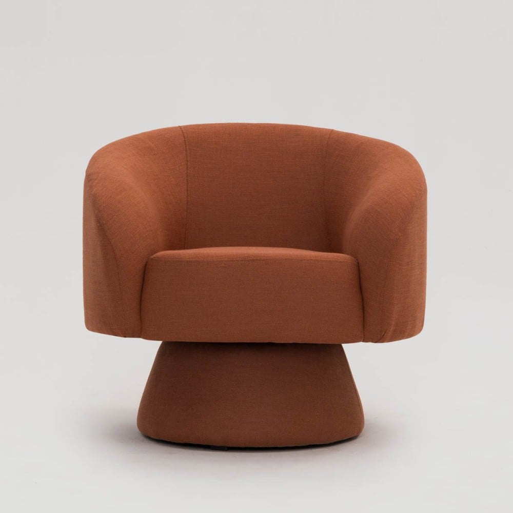 Poltrona Giratória Hyllis Estofada Base Aço Revestido Design Sustentável
