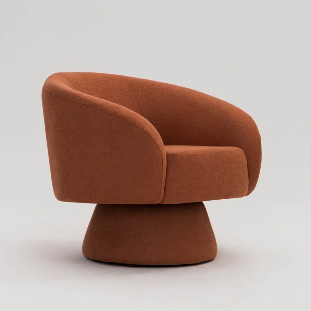 Poltrona Giratória Hyllis Estofada Base Aço Revestido Design Sustentável