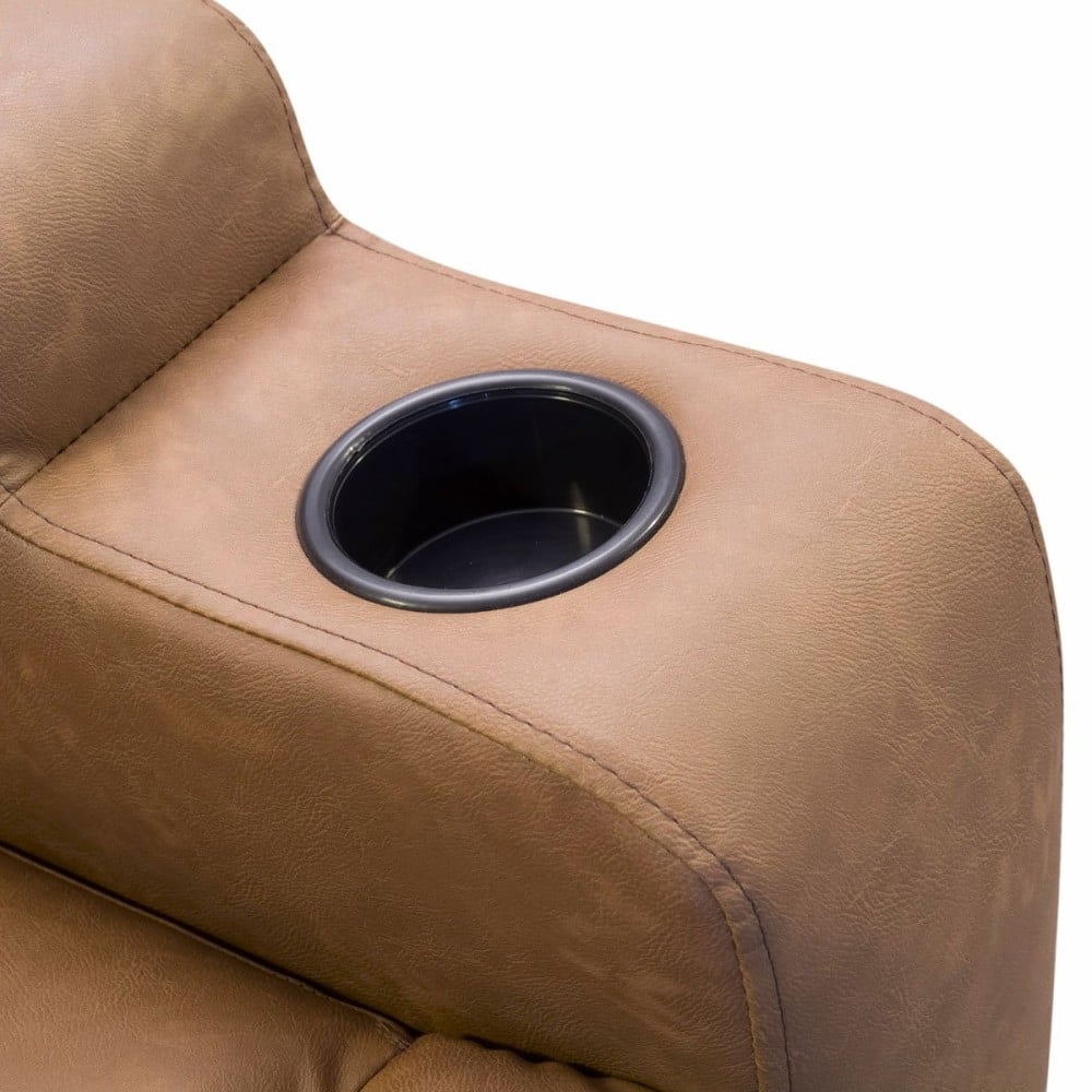 Poltrona Lameris Estofada Retrátil e Reclinável Design com Mecanismo Manual Estrutura Madeira de Lei Eucalipto