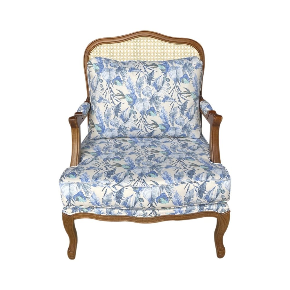 Poltrona Marquesa com Palhinha em Madeira com Pinturas e Tecidos Personalizados