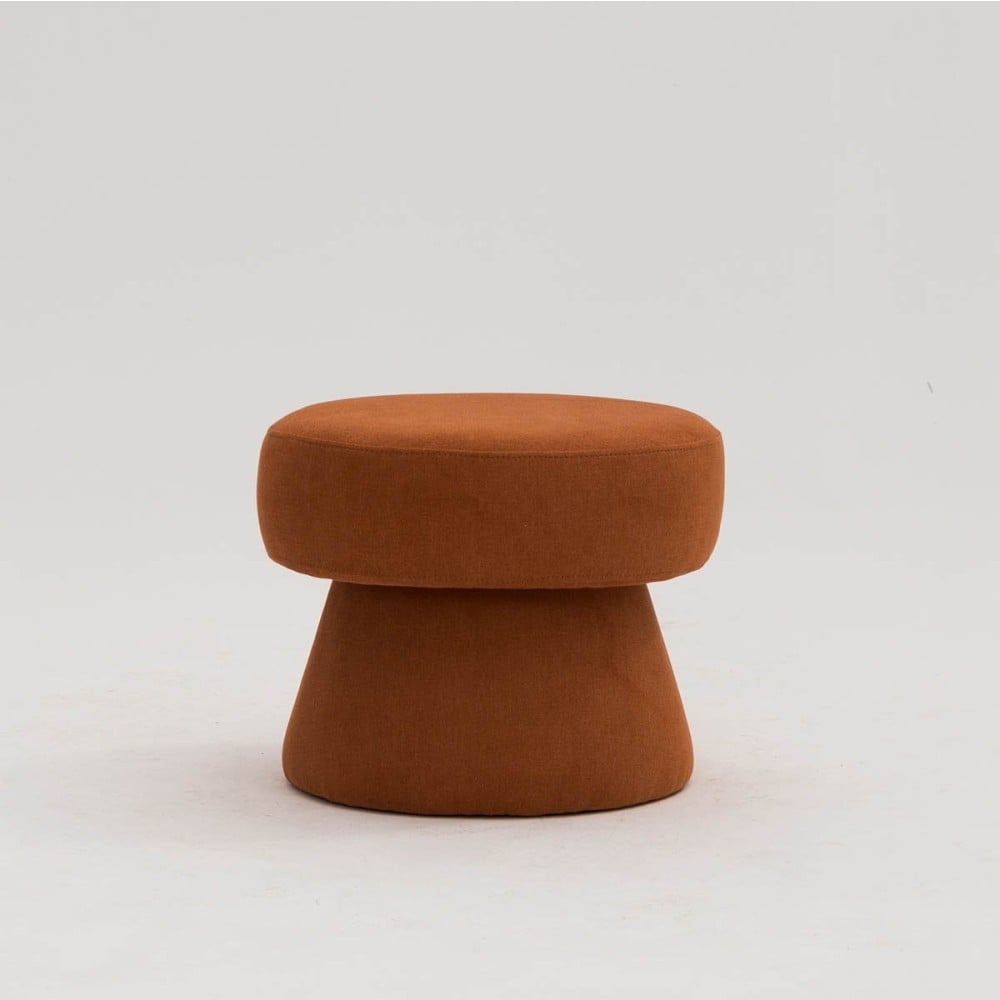Puff Hyllis Redondo Estofado Base Aço Revestido Design Sustentável