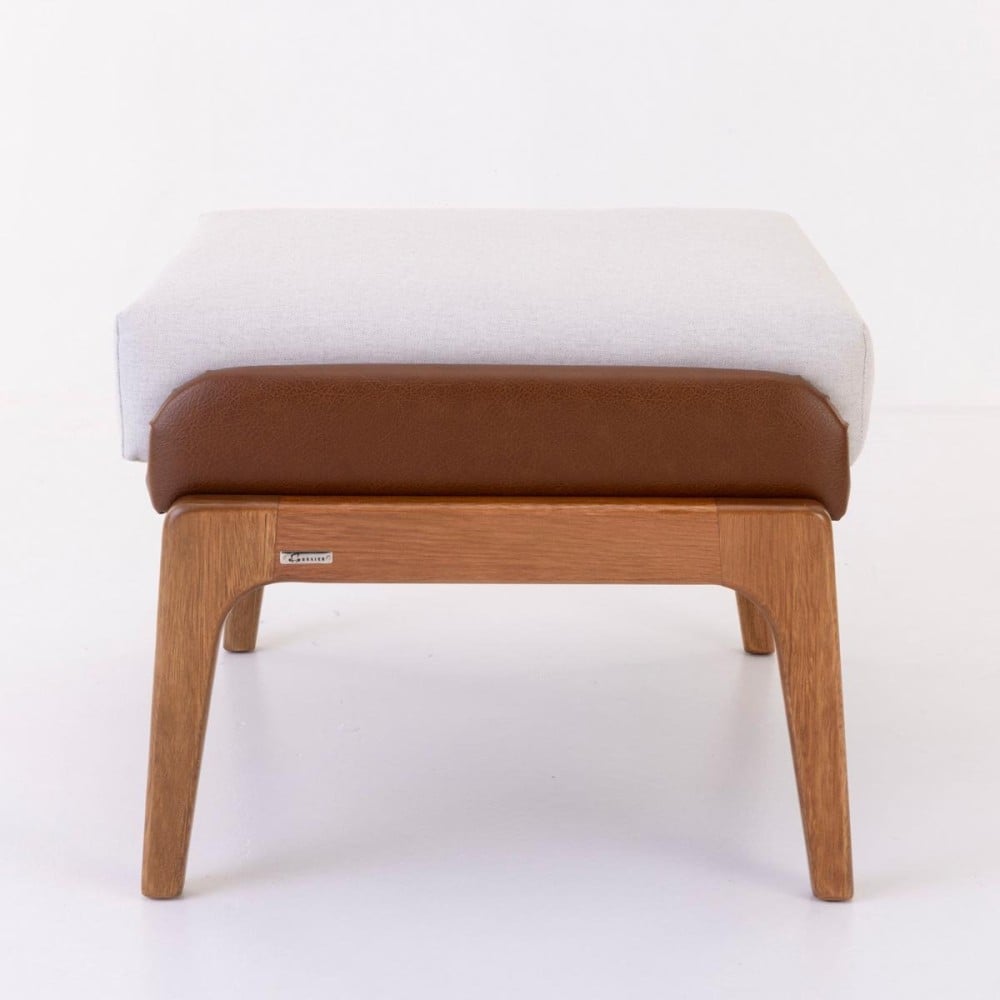 Puff Siona Retangular Estofado Estrutura Madeira Eucalipto Design Exclusivo Acabamento Premium