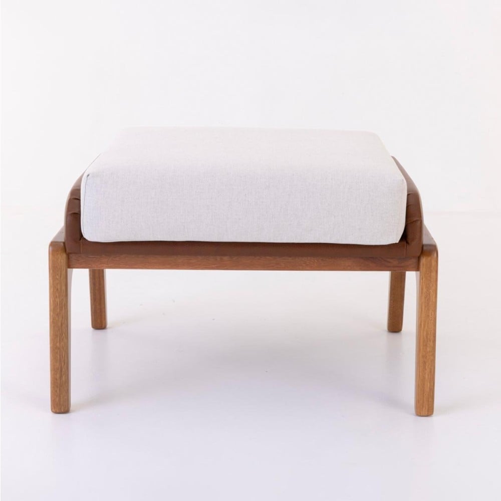 Puff Siona Retangular Estofado Estrutura Madeira Eucalipto Design Exclusivo Acabamento Premium