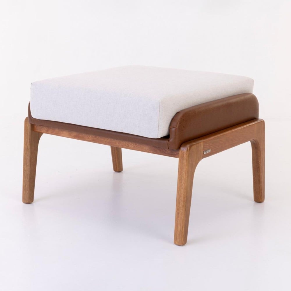 Puff Siona Retangular Estofado Estrutura Madeira Eucalipto Design Exclusivo Acabamento Premium