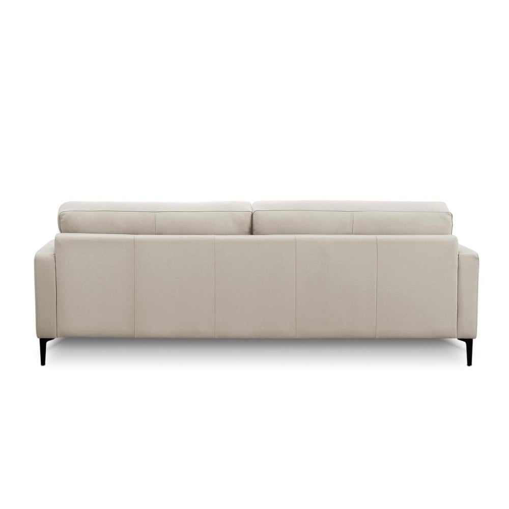 Sofá Bellure 2 Módulos Couro Natural Estrutura Madeira de Lei Eucalipto Pés em Aço Design Artesanal