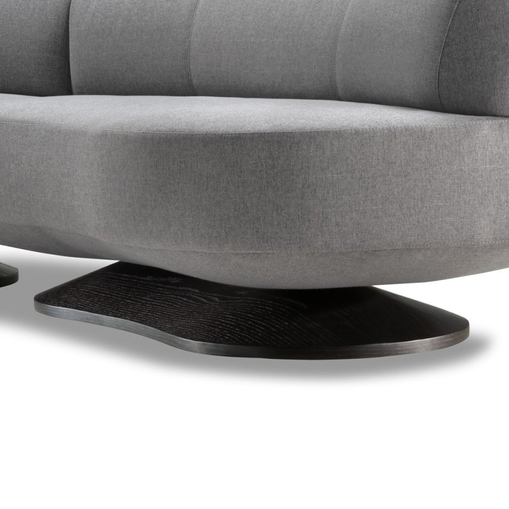 Sofá Curvo Olsay Duo 2 Módulos com Encosto Alongado e Encosto Deslocado Base Orgânica em Madeira Laminada Design by Maicon Geremia