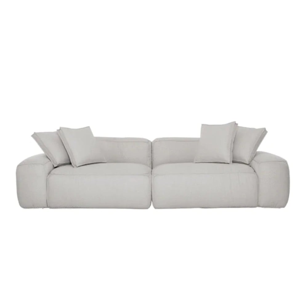 Sofá Daryon Estofado Design Bipartido com Almofadas Decorativas Estrutura Madeira Eucalipto Reflorestada