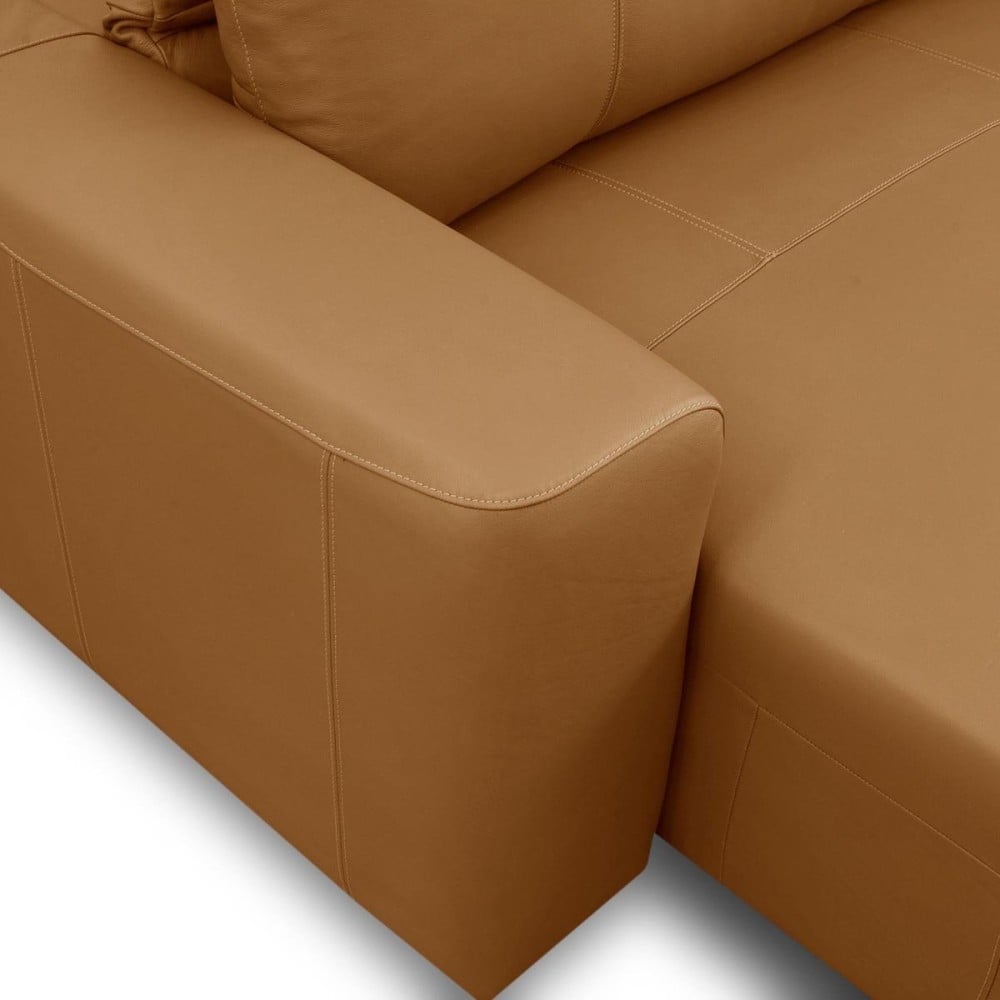 Sofá Elisium 2 Módulos Couro Natural Retrátil e Reclinável Estrutura Madeira de Lei Eucalipto Design Artesanal