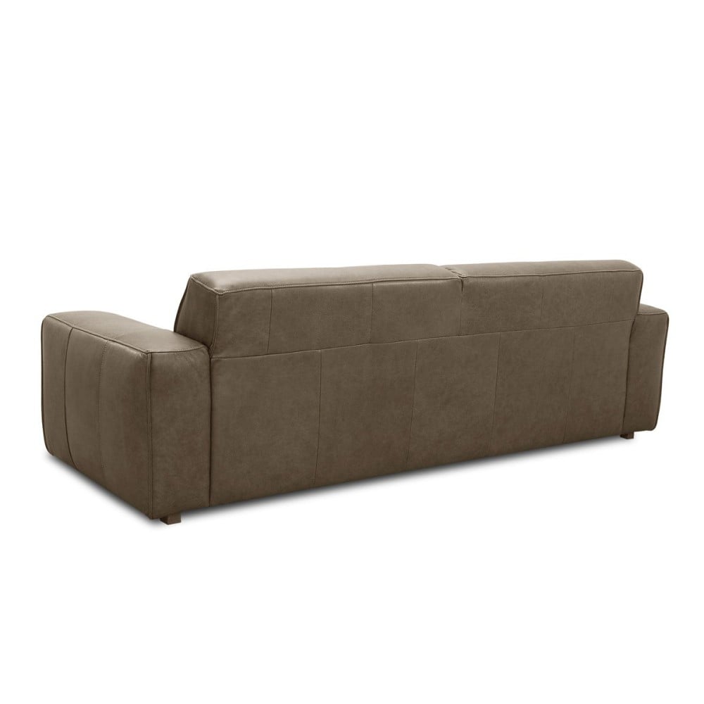 Sofá Veyron Couro Natural Estrutura Madeira de Lei Eucalipto Pés em Madeira Design Artesanal