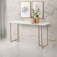 Aparador Gaeta Tampo com Vidro Base Aço Carbono Pintura Eletrostática