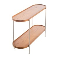 Aparador Kael Tampo Bandeja Laminado Cinamomo Base Aço Carbono Pintado