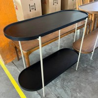 Aparador Kael Tampo Bandeja Laminado Cinamomo Base Aço Carbono Pintado
