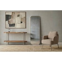 Aparador Kael Tampo Bandeja Laminado Cinamomo Base Aço Carbono Pintado