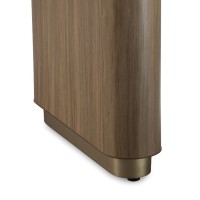 Aparador Maelle 2 Gavetas Tampo Vidro Pintado Estrutura Laminado Melamínico Base com Detalhe em Aço Carbono