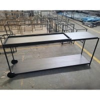 Aparador Marla Detalhe Bandeja com Rodas e Pés Fixos Estrutura em Metal com Pintura Epóxi