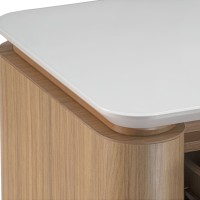 Balcão Buffet Maelle 4 Portas Tampo Laca Estrutura Laminado Melamínico Base em Aço Carbono