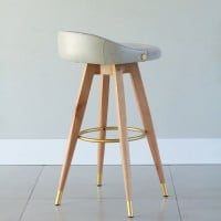 Banqueta Bertha Composê Estofada Pés Madeira com Ponteiras em Metal Estrutura Madeira Liptus Design Sustentável