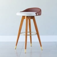 Banqueta Bertha Composê Estofada Pés Madeira com Ponteiras em Metal Estrutura Madeira Liptus Design Sustentável
