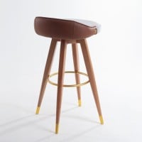 Banqueta Bertha Composê Estofada Pés Madeira com Ponteiras em Metal Estrutura Madeira Liptus Design Sustentável