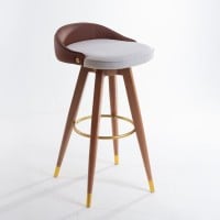 Banqueta Bertha Composê Estofada Pés Madeira com Ponteiras em Metal Estrutura Madeira Liptus Design Sustentável