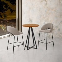 Banqueta Deander Estofada Estrutura Aço Carbono Pintura Eletrostática Design Moderno