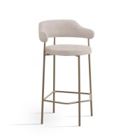 Banqueta Dheély Estofada Estrutura Aço Carbono Pintura Eletrostática Design Moderno
