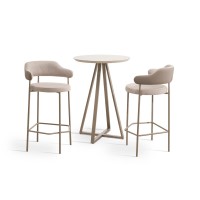Banqueta Dheély Estofada Estrutura Aço Carbono Pintura Eletrostática Design Moderno