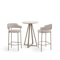 Banqueta Dheély Estofada Estrutura Aço Carbono Pintura Eletrostática Design Moderno