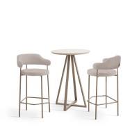 Banqueta Dheély Estofada Estrutura Aço Carbono Pintura Eletrostática Design Moderno