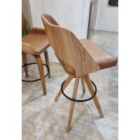 Banqueta Giratória Ariah Assento Estofado Encosto Laminado com Estofado Base com Laminado Melamínico