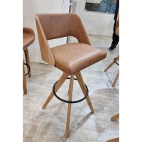 Banqueta Giratória Ariah Assento Estofado Encosto Laminado com Estofado Base com Laminado Melamínico
