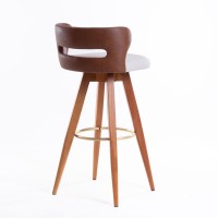 Banqueta Giratória Zoe Estofada Base com Apoio em Metal Estrutura Madeira Liptus Design Sustentável