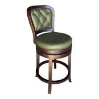 Banqueta Giratória Inglesa Detalhes com Tachas Madeira Maciça Design Clássico