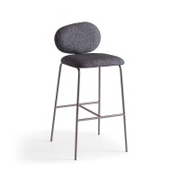 Banqueta Kedra Estofada Base Aço Carbono Pintura Metalizada