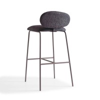 Banqueta Kedra Estofada Base Aço Carbono Pintura Metalizada