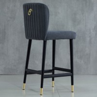 Banqueta Marina Encosto com Argola Detalhe Gomado Pés Madeira com Ponteiras em Metal Estrutura Madeira Liptus Design Sustentável