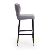 Banqueta Marina Encosto com Argola Detalhe Gomado Pés Madeira com Ponteiras em Metal Estrutura Madeira Liptus Design Sustentável
