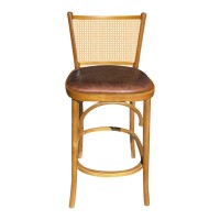 Banqueta Rio Negro Assento Estofado Encosto Palhinha Indiana Design by Michael Thonet 