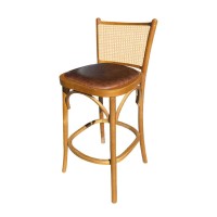 Banqueta Rio Negro Assento Estofado Encosto Palhinha Indiana Design by Michael Thonet 