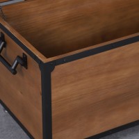 Baú Manhattan em Madeira de Reflorestamento com Puxadores e Alças Tubulares em Metal e Rodízios