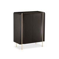 Buffet Auverny Vertical com Portas Tampo Bandeja Estrutura em Pintura Laca Pés em Alumínio Design by Ampezzan e Maciel Arquitetos