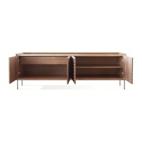 Buffet Dórios com Portas Facetadas Gaveteiro Interno Base Madeira Jequitibá Design by Studio 3 Design