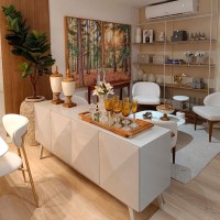 Buffet Rubi com Portas Gaveteiro Interno Base Madeira Jequitibá