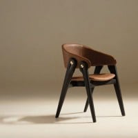 Cadeira Aurion Estofada Estrutura Madeira Maciça Design Premiado by Luiz Bossardi