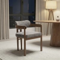 Cadeira com Braço Nancy Estofada Detalhe em Lâmina Cinamomo Estrutura Madeira de Jequitibá