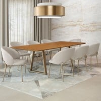 Cadeira Deander Estofada Base Metal Pintura Eletrostática Design Moderno