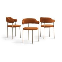 Cadeira Dheély Estofada Estrutura Aço Carbono Pintura Eletrostática Design Moderno