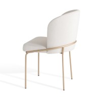 Cadeira Dinna Estofada Base Aço Carbono Pintura Metalizada
