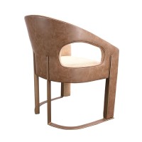 Cadeira Ergôn Composê Encosto Curvo Estrutura em Multilaminado Pés em Metal