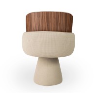 Cadeira Kásya Base Giratória Encosto Curvo com Detalhe Laminado Estrutura em Multilaminado